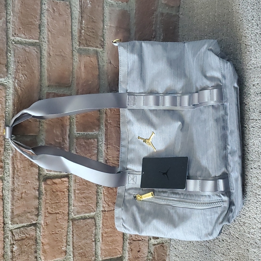 Jordan Airess Nike Tote Bag - Carbon Heather & Gold